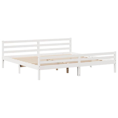 vidaXL Bed Frame without Mattress White 200x200 cm Solid Wood Pine