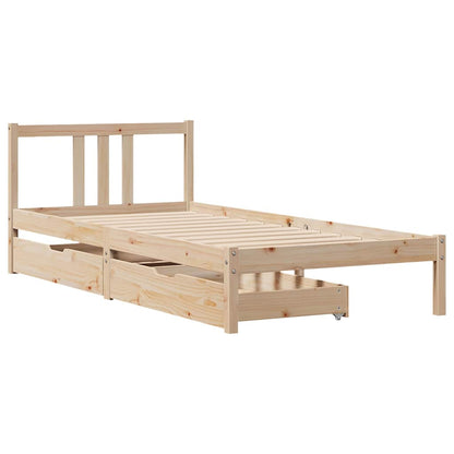 vidaXL Bed Frame without Mattress 75x190 cm Small Single Solid Wood Pine