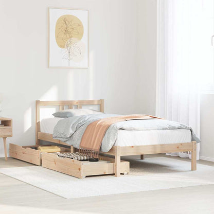 vidaXL Bed Frame without Mattress 75x190 cm Small Single Solid Wood Pine