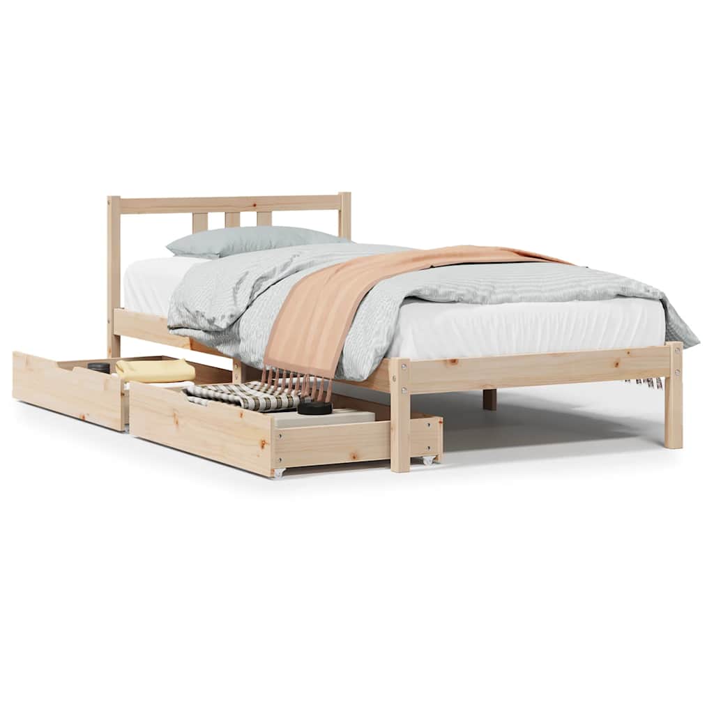 vidaXL Bed Frame without Mattress 90x190 cm Single Solid Wood Pine