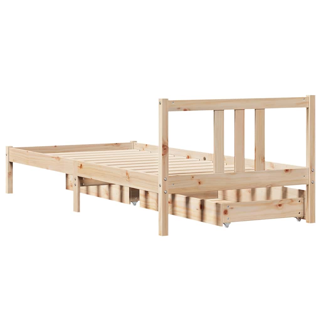 vidaXL Bed Frame without Mattress 90x190 cm Single Solid Wood Pine