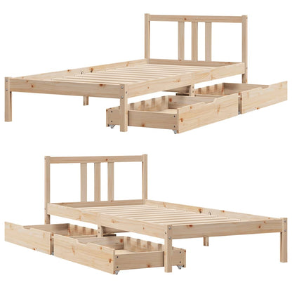 vidaXL Bed Frame without Mattress 90x190 cm Single Solid Wood Pine