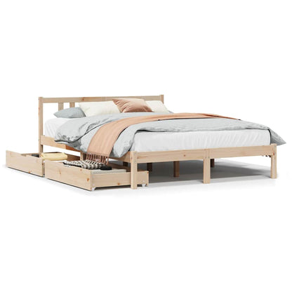 vidaXL Bed Frame without Mattress 135x190 cm Double Solid Wood Pine