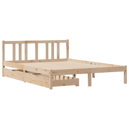 vidaXL Bed Frame without Mattress 135x190 cm Double Solid Wood Pine