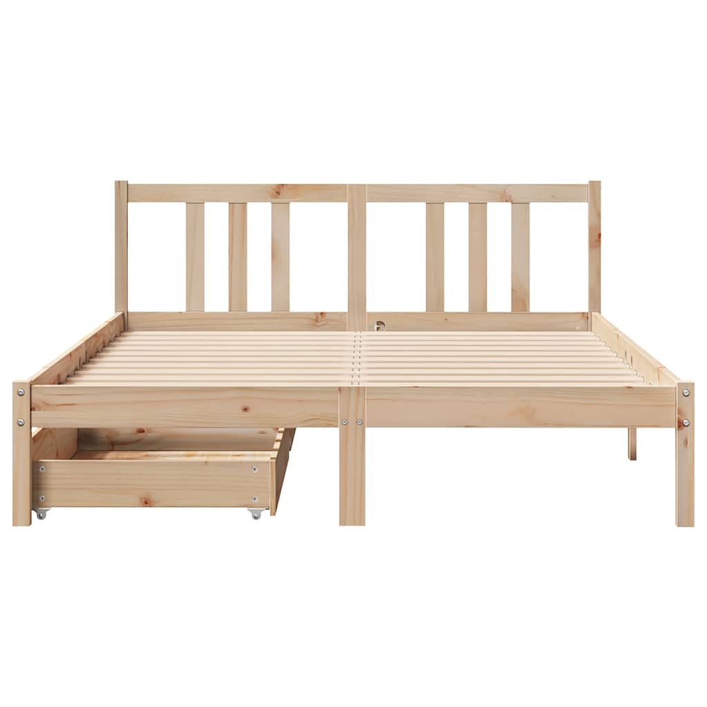 vidaXL Bed Frame without Mattress 135x190 cm Double Solid Wood Pine