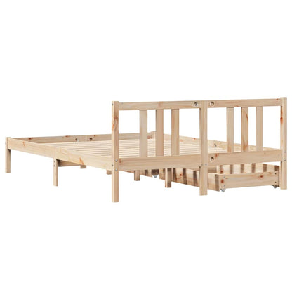 vidaXL Bed Frame without Mattress 135x190 cm Double Solid Wood Pine