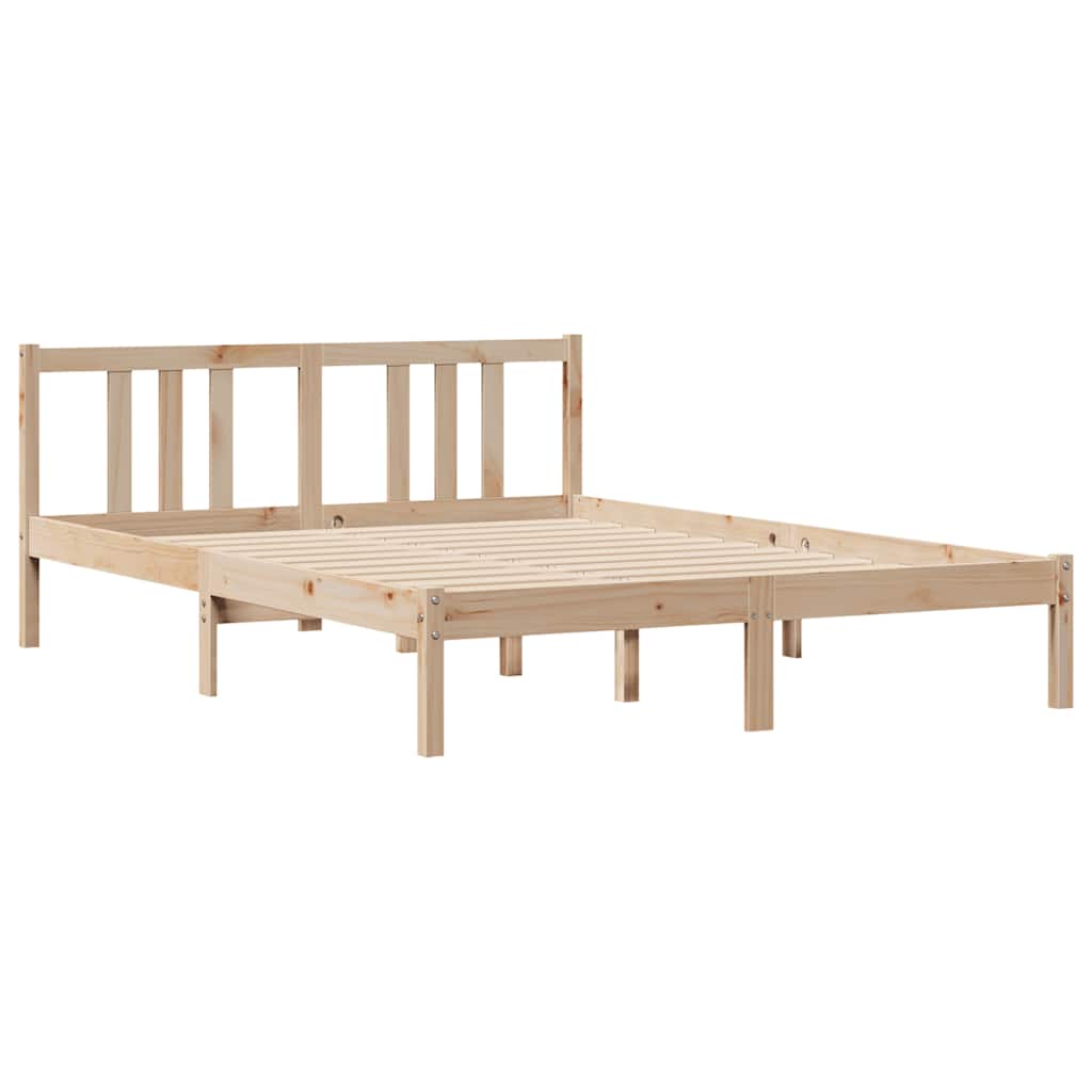 vidaXL Bed Frame without Mattress 135x190 cm Double Solid Wood Pine