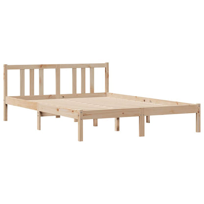 vidaXL Bed Frame without Mattress 135x190 cm Double Solid Wood Pine
