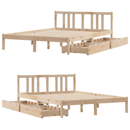 vidaXL Bed Frame without Mattress 135x190 cm Double Solid Wood Pine