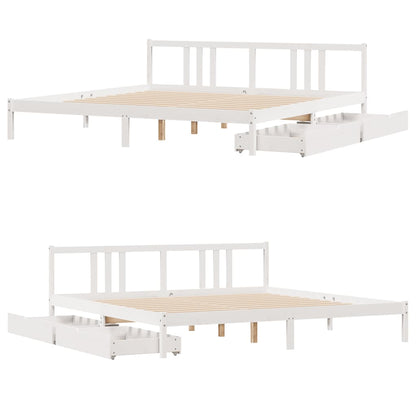 vidaXL Bed Frame without Mattress White 200x200 cm Solid Wood Pine