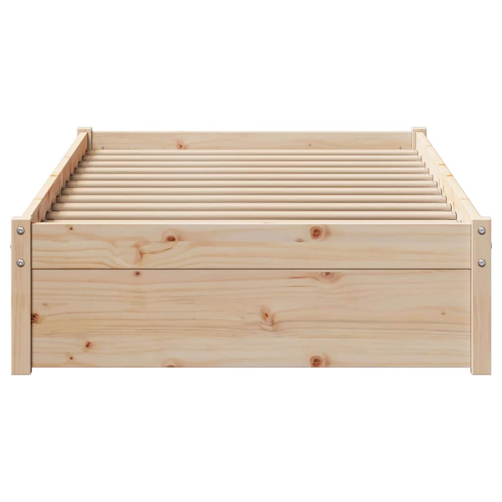 vidaXL Bed Frame without Mattress 75x190 cm Solid Wood Pine