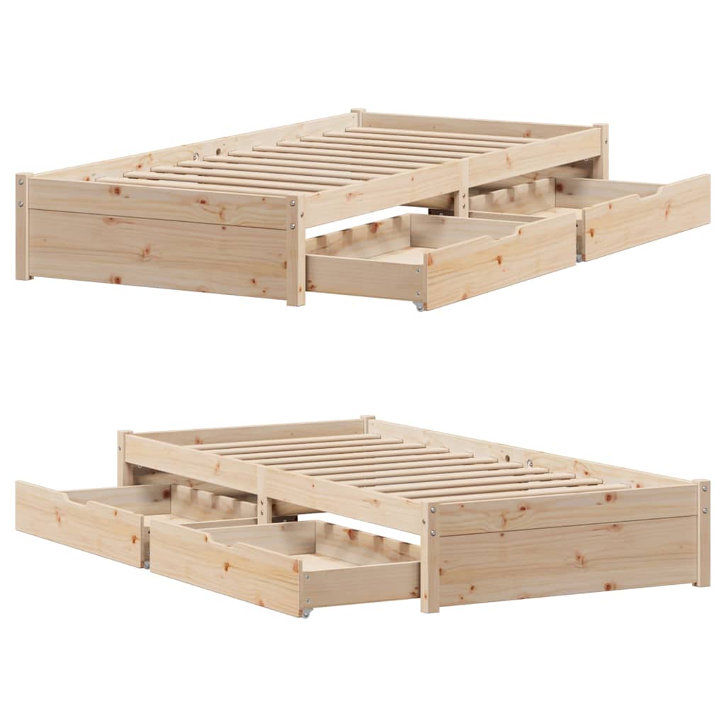vidaXL Bed Frame without Mattress 75x190 cm Solid Wood Pine