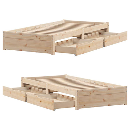 vidaXL Bed Frame without Mattress 75x190 cm Solid Wood Pine