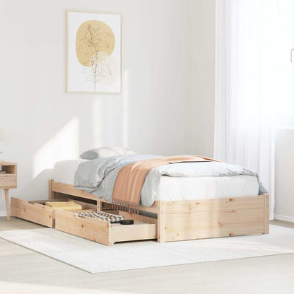 vidaXL Bed Frame without Mattress 75x190 cm Solid Wood Pine