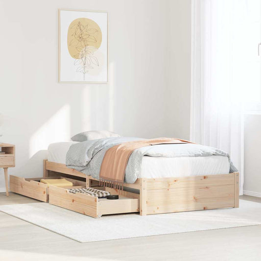 vidaXL Bed Frame without Mattress 75x190 cm Solid Wood Pine