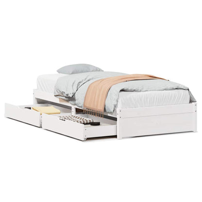 vidaXL Bed Frame without Mattress White 75x190 cm Solid Wood Pine