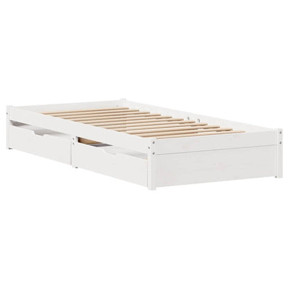 vidaXL Bed Frame without Mattress White 75x190 cm Solid Wood Pine