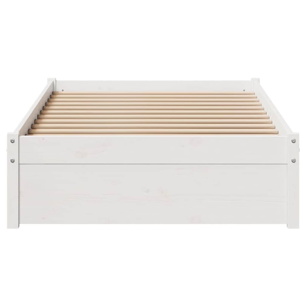 vidaXL Bed Frame without Mattress White 75x190 cm Solid Wood Pine