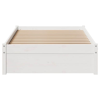 vidaXL Bed Frame without Mattress White 75x190 cm Solid Wood Pine
