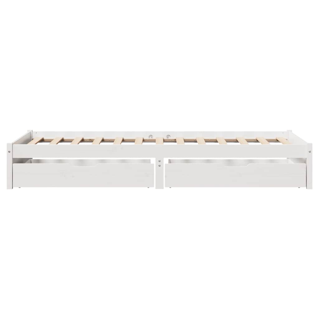 vidaXL Bed Frame without Mattress White 75x190 cm Solid Wood Pine