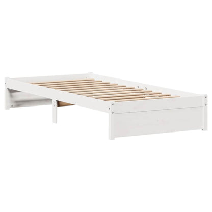 vidaXL Bed Frame without Mattress White 75x190 cm Solid Wood Pine