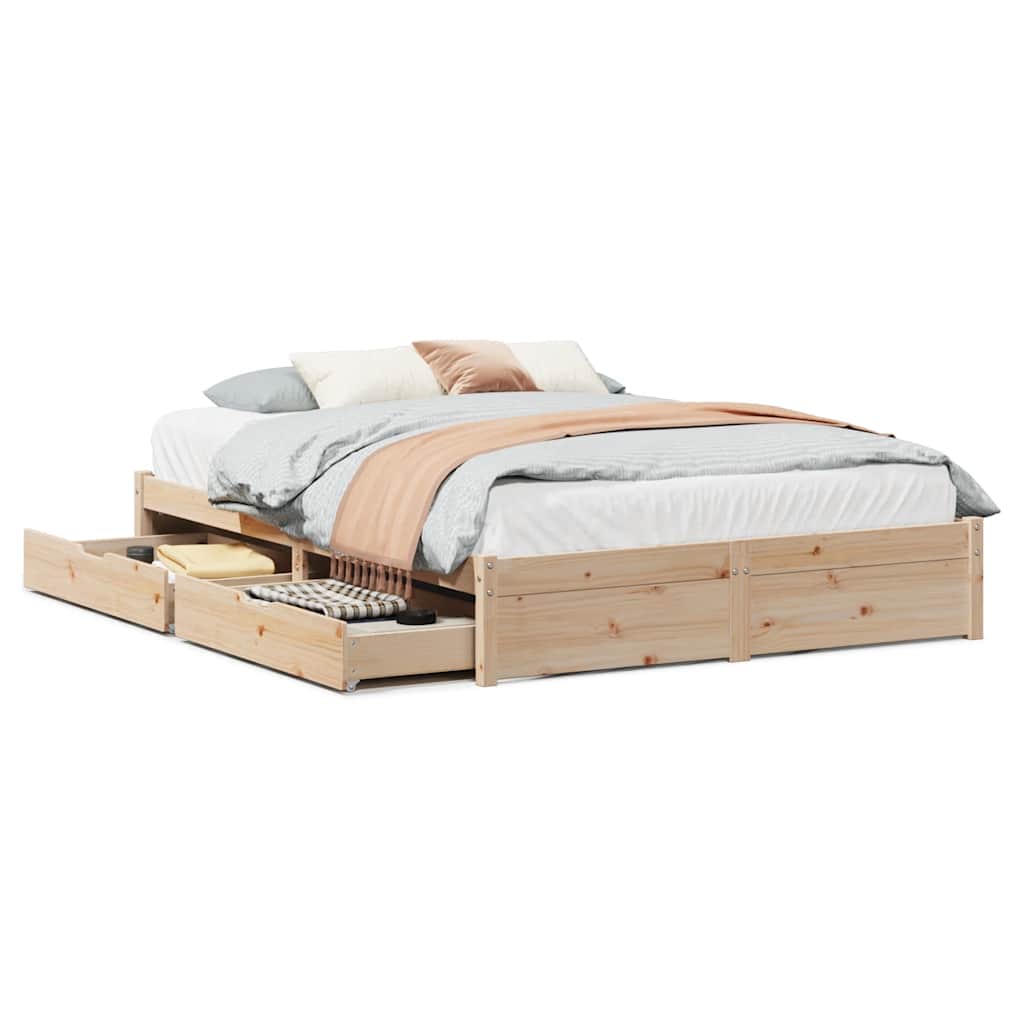 vidaXL Bed Frame without Mattress 140x200 cm Solid Wood Pine