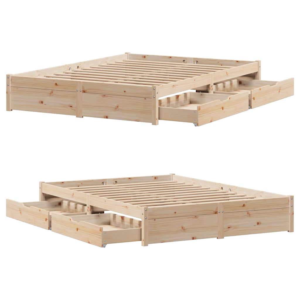 vidaXL Bed Frame without Mattress 140x200 cm Solid Wood Pine