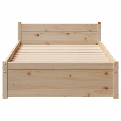 vidaXL Bed Frame without Mattress 75x190 cm Small Single Solid Wood Pine