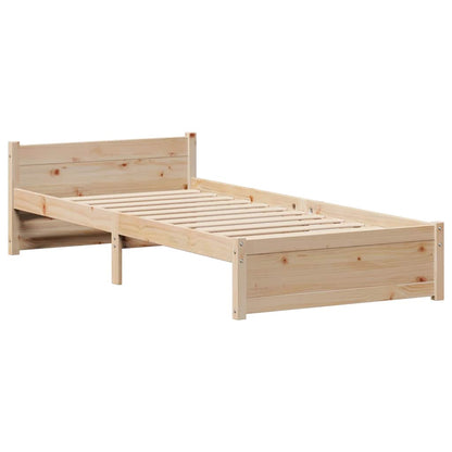 vidaXL Bed Frame without Mattress 75x190 cm Small Single Solid Wood Pine