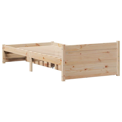 vidaXL Bed Frame without Mattress 75x190 cm Small Single Solid Wood Pine