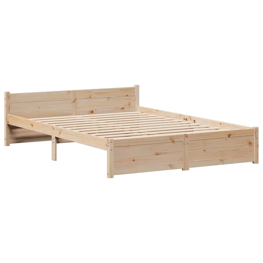 vidaXL Bed Frame without Mattress 135x190 cm Double Solid Wood Pine