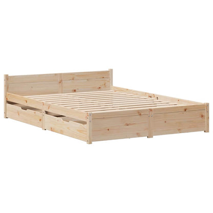 vidaXL Bed Frame without Mattress 140x190 cm Solid Wood Pine