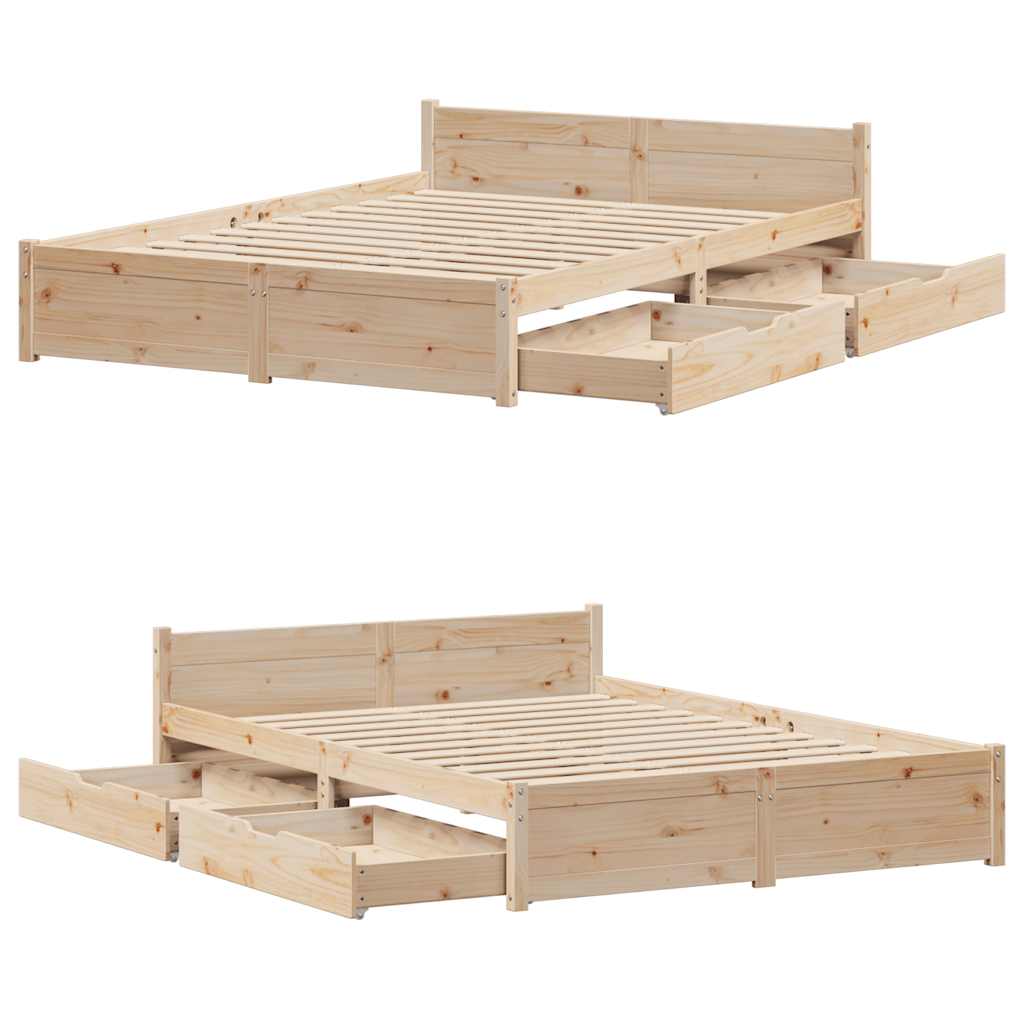 vidaXL Bed Frame without Mattress 140x190 cm Solid Wood Pine