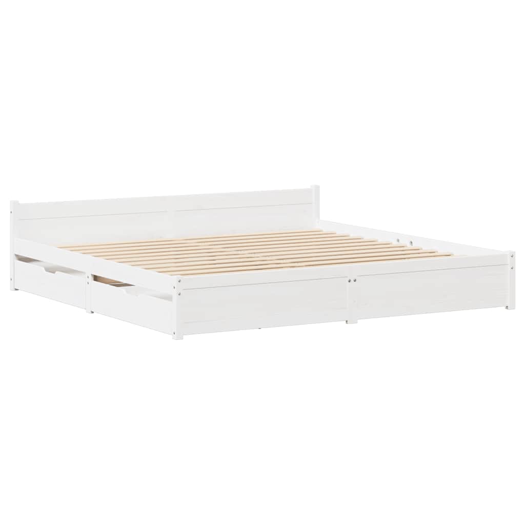 vidaXL Bed Frame without Mattress White 140x190 cm Solid Wood Pine