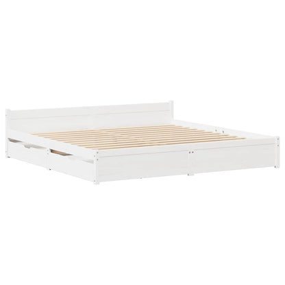 vidaXL Bed Frame without Mattress White 140x190 cm Solid Wood Pine