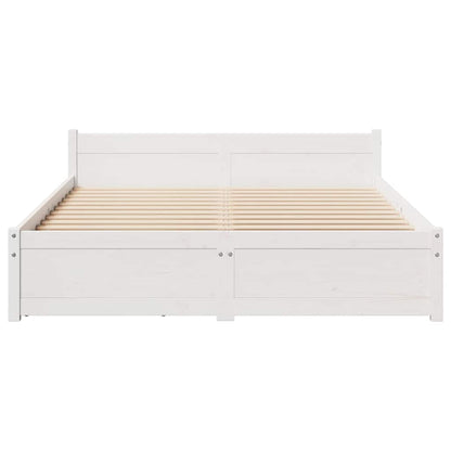 vidaXL Bed Frame without Mattress White 140x190 cm Solid Wood Pine