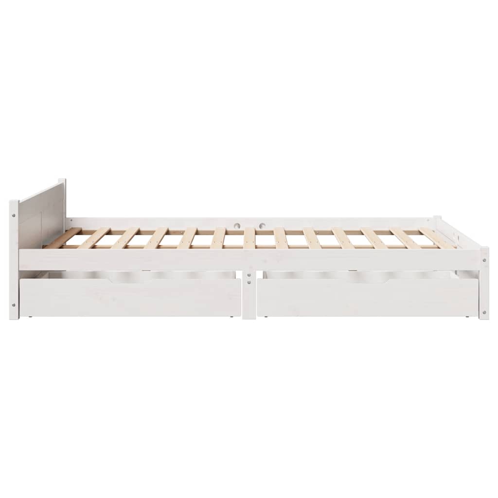 vidaXL Bed Frame without Mattress White 140x190 cm Solid Wood Pine