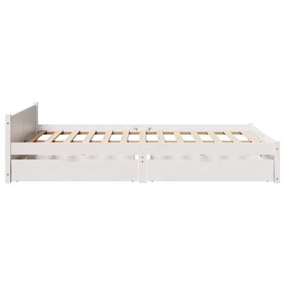 vidaXL Bed Frame without Mattress White 140x190 cm Solid Wood Pine