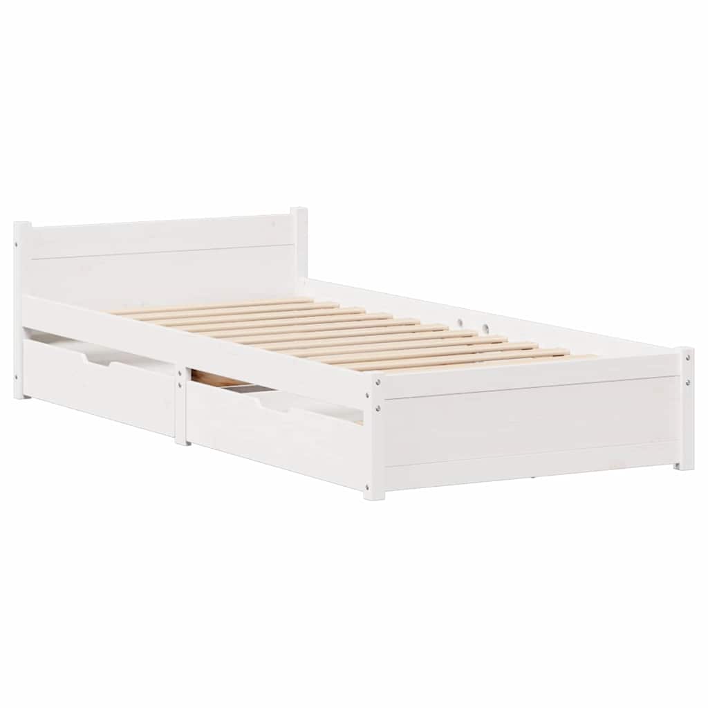 vidaXL Bed Frame without Mattress White 90x200 cm Solid Wood Pine
