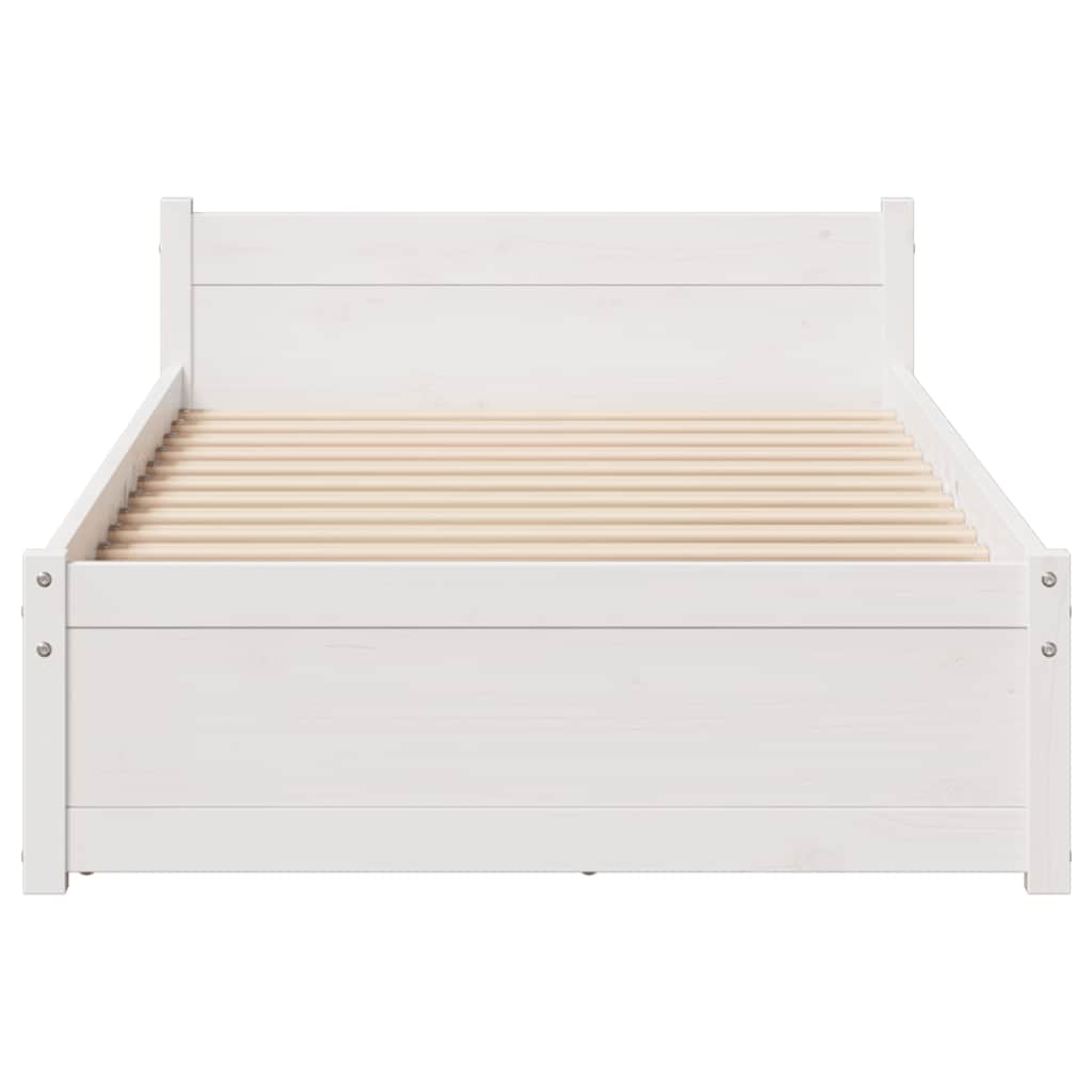 vidaXL Bed Frame without Mattress White 90x200 cm Solid Wood Pine