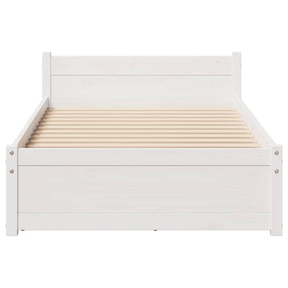 vidaXL Bed Frame without Mattress White 90x200 cm Solid Wood Pine
