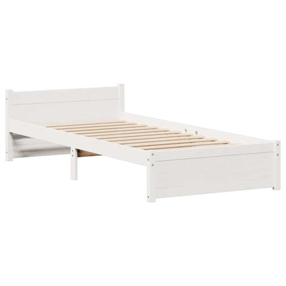 vidaXL Bed Frame without Mattress White 90x200 cm Solid Wood Pine