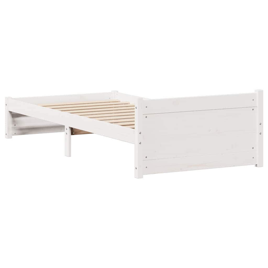 vidaXL Bed Frame without Mattress White 90x200 cm Solid Wood Pine