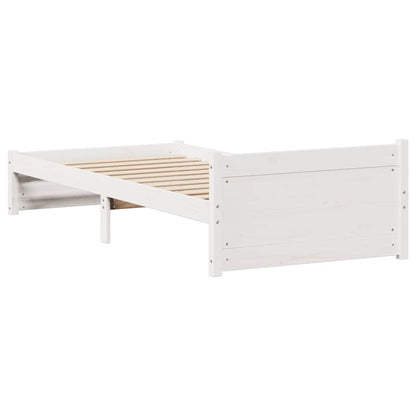 vidaXL Bed Frame without Mattress White 90x200 cm Solid Wood Pine