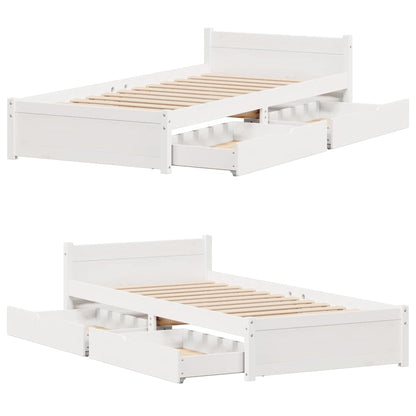vidaXL Bed Frame without Mattress White 90x200 cm Solid Wood Pine