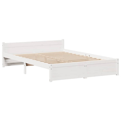 vidaXL Bed Frame without Mattress White 120x200 cm Solid Wood Pine