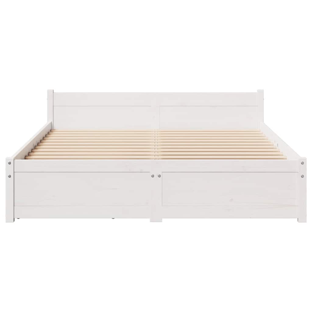 vidaXL Bed Frame without Mattress White 140x200 cm Solid Wood Pine