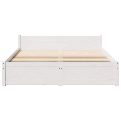 vidaXL Bed Frame without Mattress White 140x200 cm Solid Wood Pine