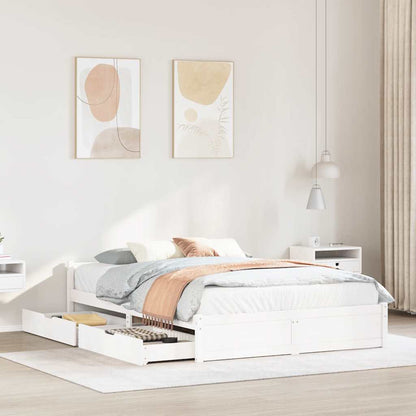 vidaXL Bed Frame without Mattress White 140x200 cm Solid Wood Pine