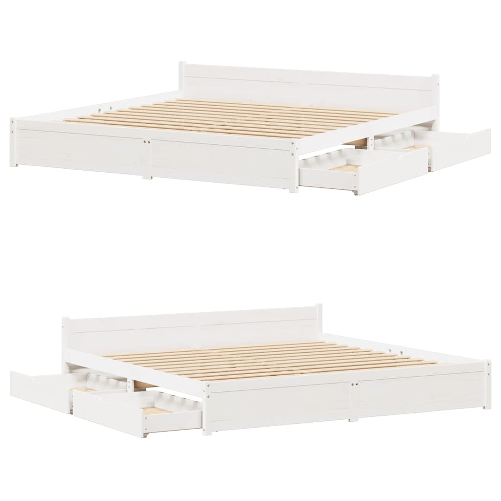 vidaXL Bed Frame without Mattress White 160x200 cm Solid Wood Pine